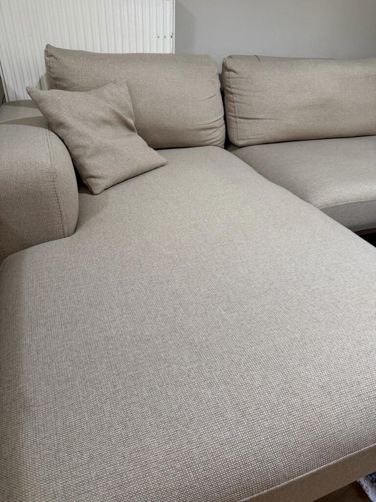 L köşe koltuk keten kumaş - 4