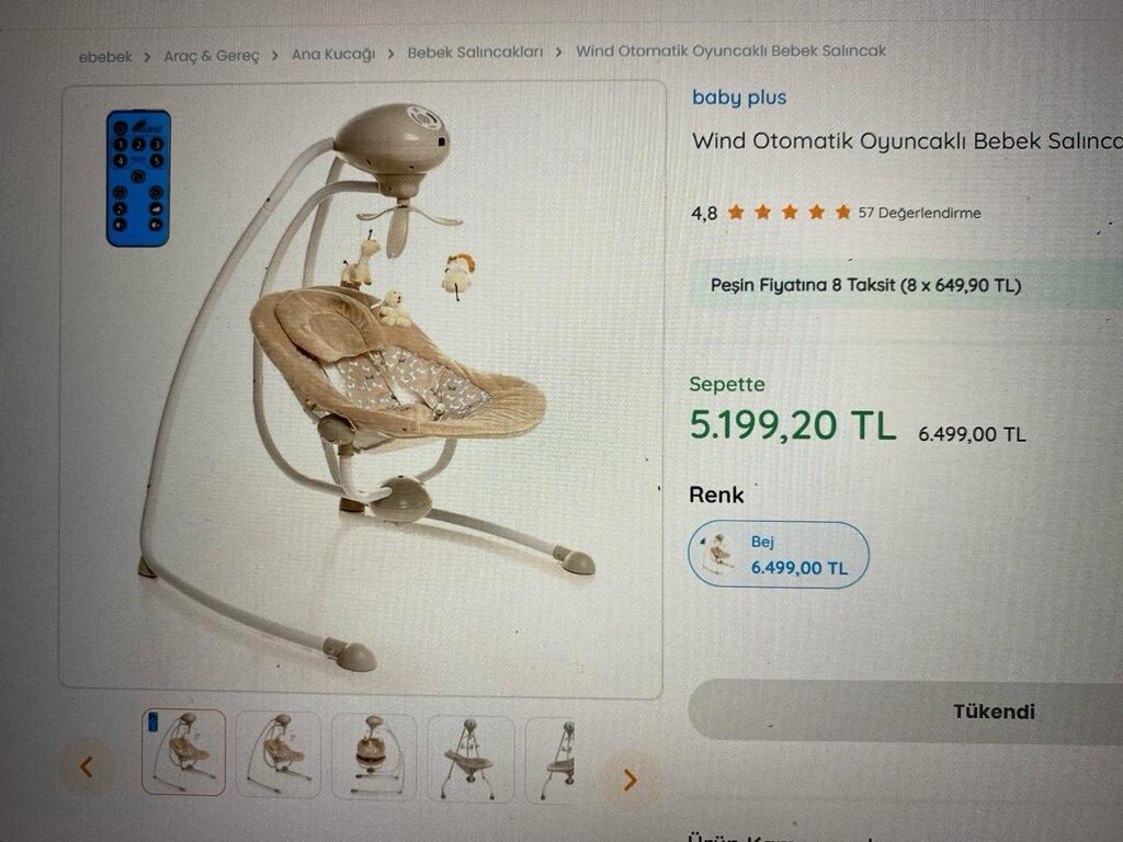 BABY PLUS BEBEK SALINCAĞI(sıfır gibi) - 5