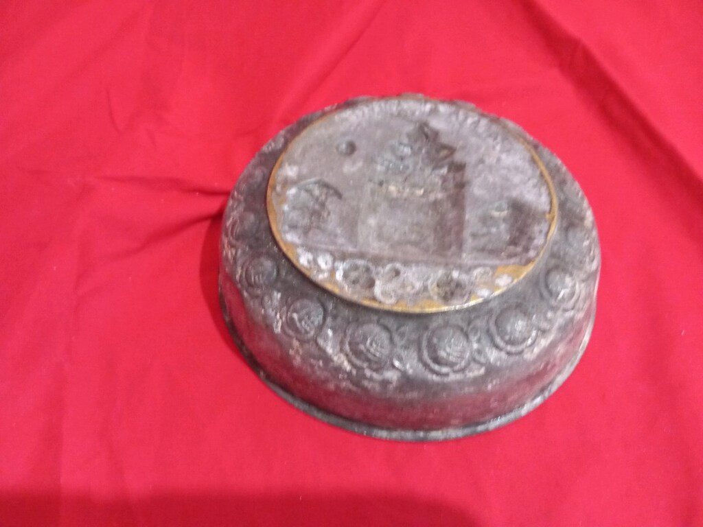 brozlaşmış pirinç el dövmesi Galata Kulesi işlemeli hamam tası - 4