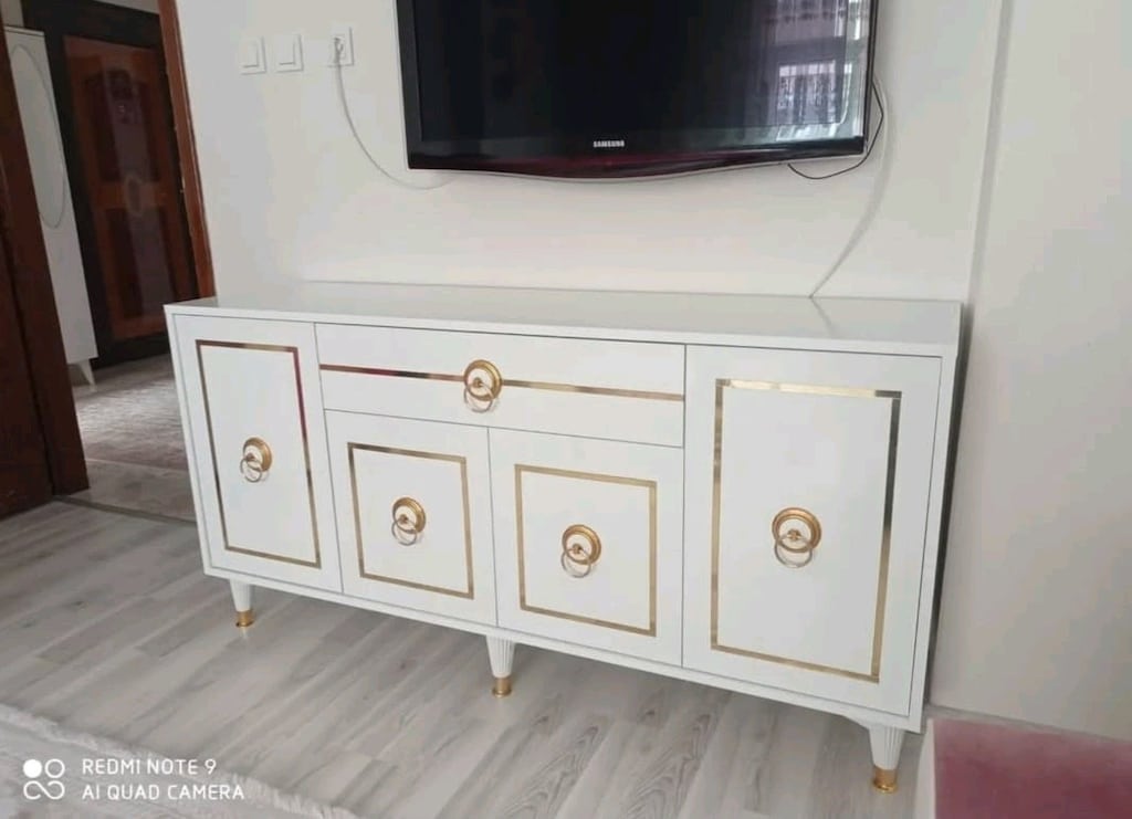 160 Konsol | Modern Çizgili Konsol | Salon Yemek Odası Konsolu - 3