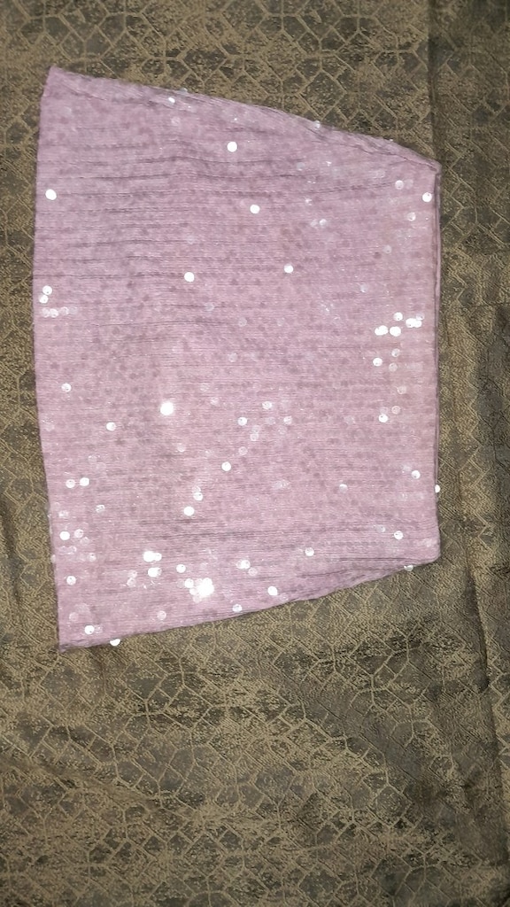 Bershka Payetli Lila Mini Etek - XS Beden (Sıfır Ayarında / Tertemiz)