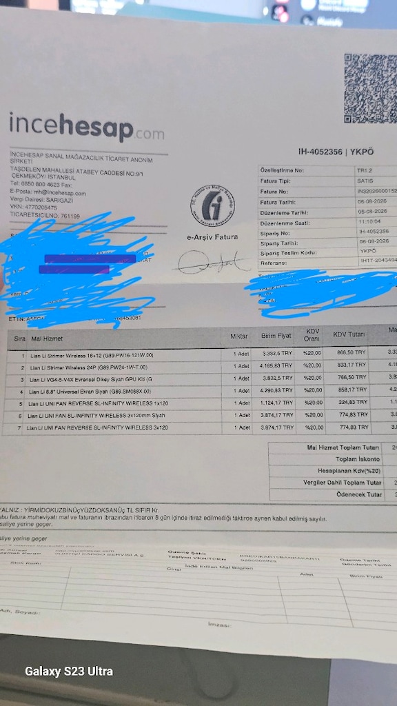 Faturalı - Lian Li Dikey GPU Kit V4 + 8.8" Ekran + Reverse Wireless Fa - 4