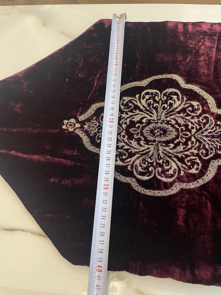 Bordeux marka Bordo renkli Runner Kadifeye bindallı işlemeli - 4