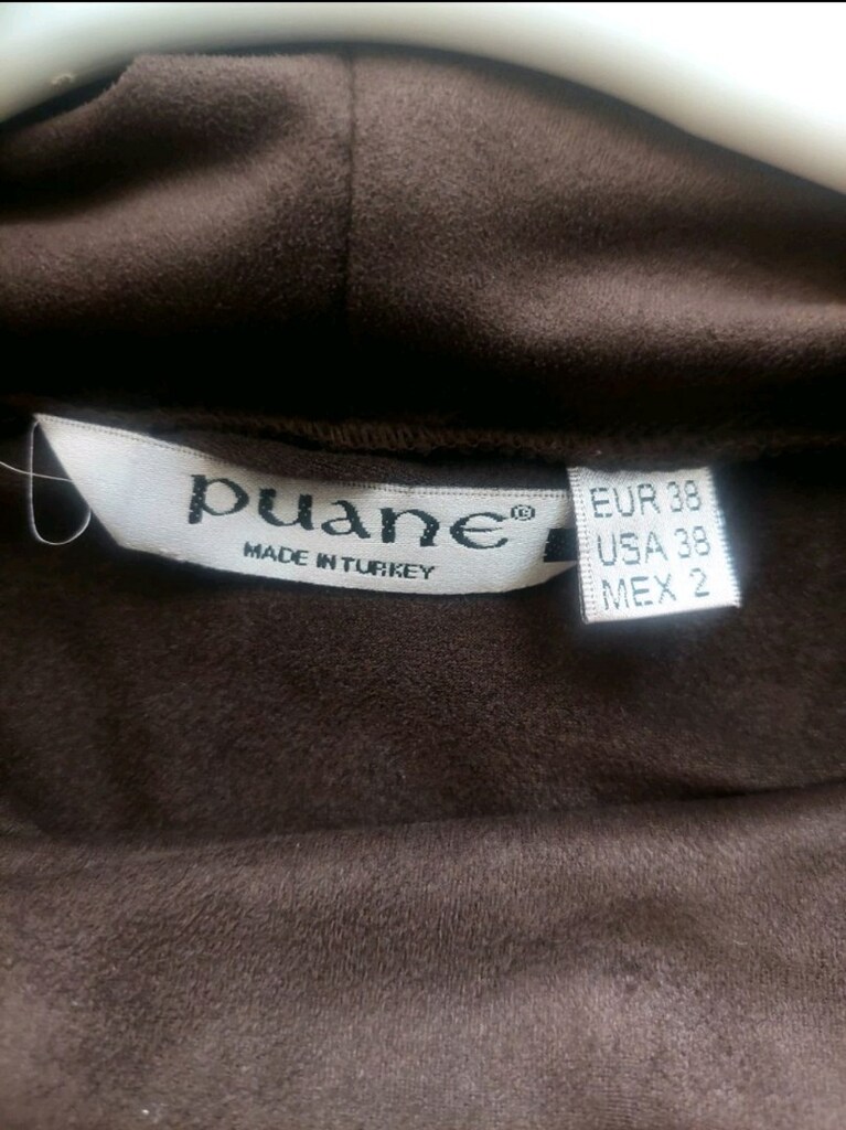 PUANE Süet Görünüm Drape Yaka Elbise — görsel 9/9