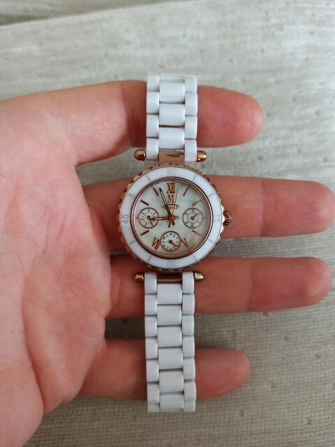 orjinal Momentus Sedef kadran seramik kordon rose Gold bayan saat