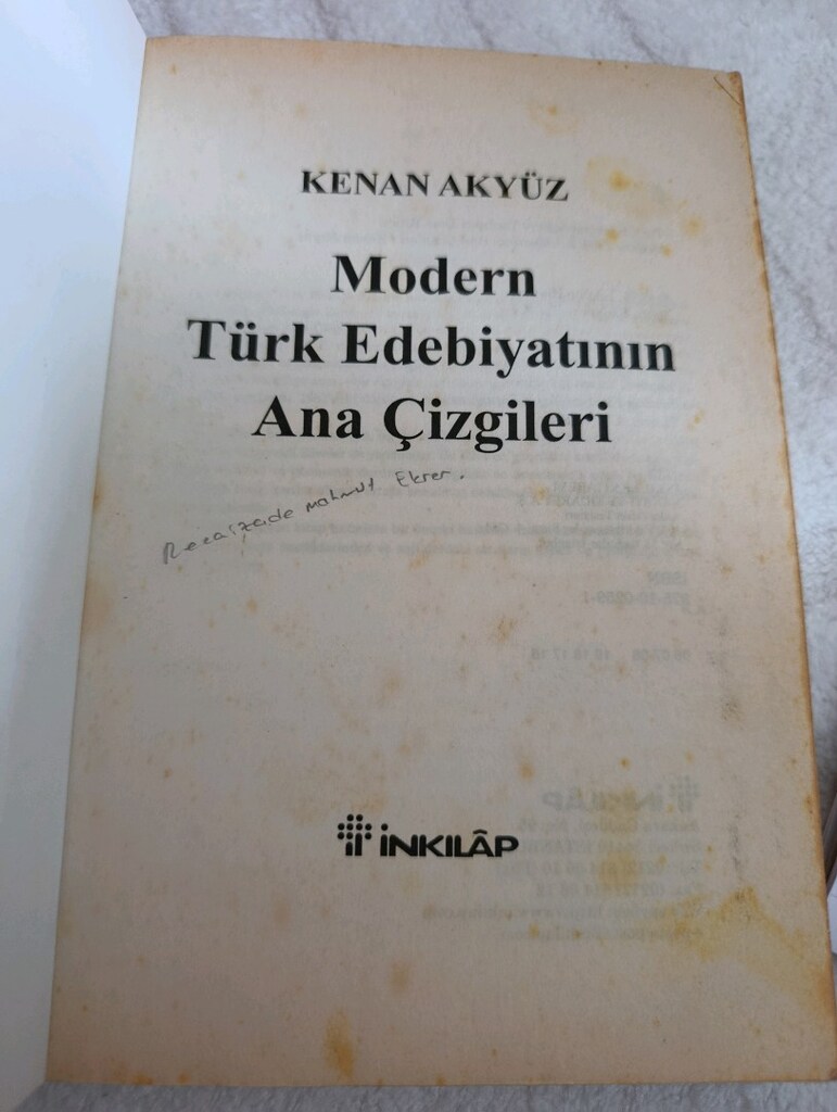 KENAN AKYÜZ MODERN TÜRK EDEBİYATININ ANA ÇİZGİLERİ 1860-1923 - 2