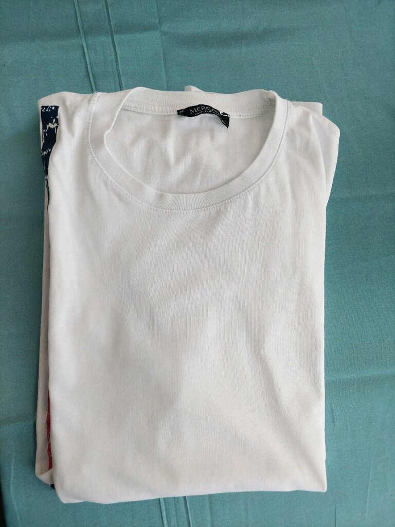 Mercan şerit desen bisiklet yaka tshirt - 3