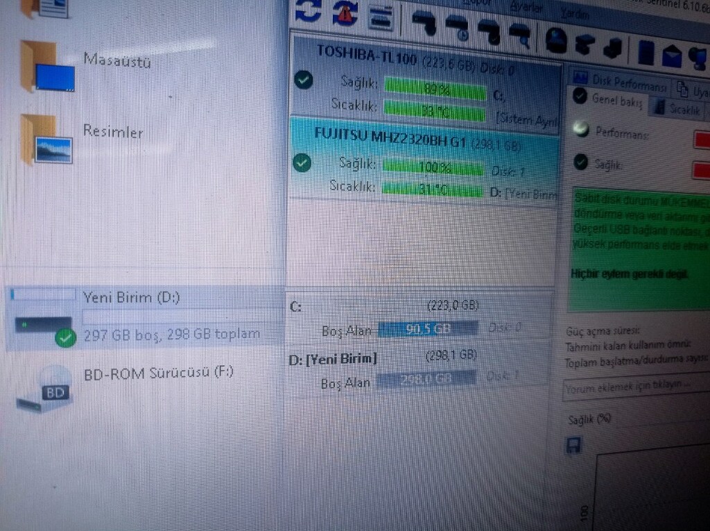 320gb Taşınabilir disk Sağlam temiz - 9