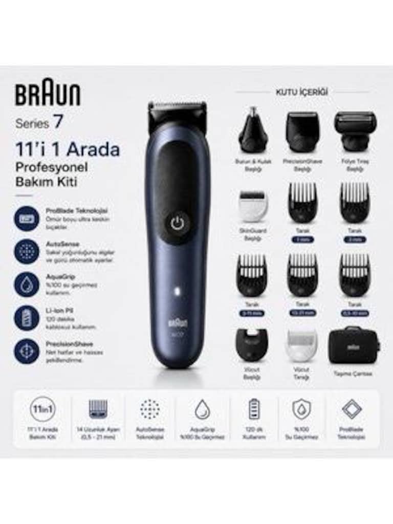 Braun Hepsi Bİr Arada Series 7,11’i arada Traş Kiti, ProBlade,AutoSens - 4
