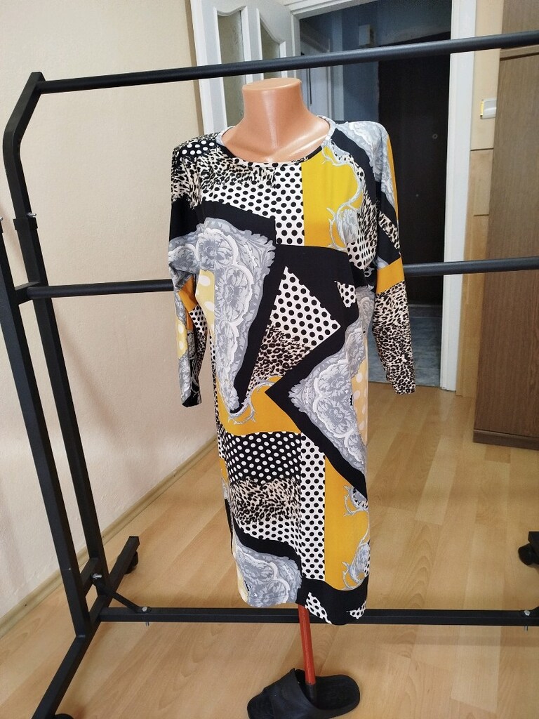 Yeni gibi çok rahat kumaşı elastan elbise. Boy 93 cm - 5
