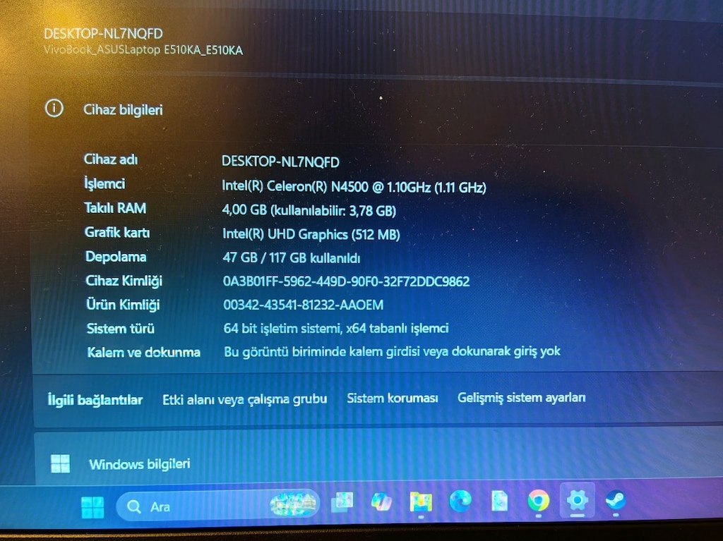 Asus e510 13 ay garantili - 2