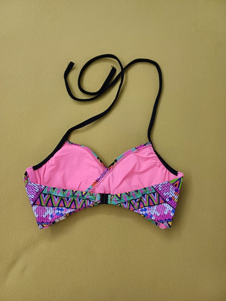 Renkli Geometrik Desenli Bikini Üstü - 3