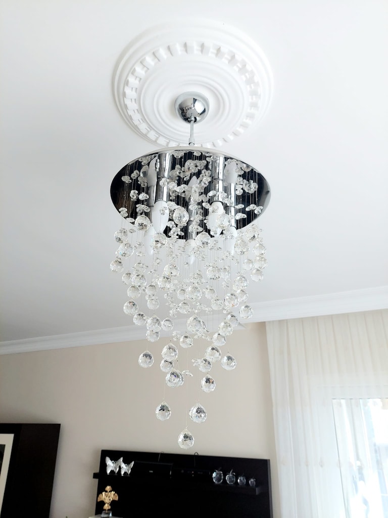 Kristal Taşlı Modern Plafonyer Avize - 2