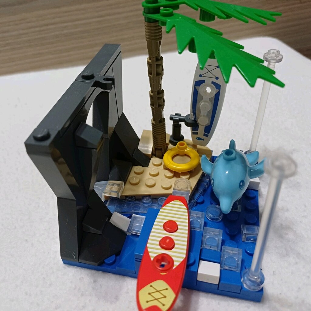 Lego Uyumlu Sörf Adayı & Yunus Temalı Yapı Seti (101 Parça - Eksiksiz - 8