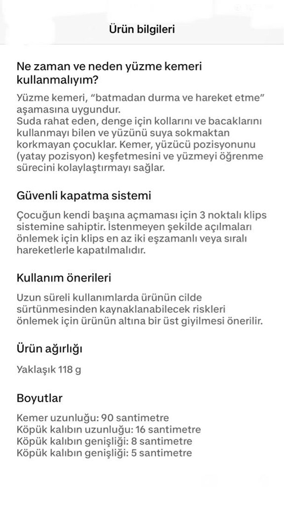 köpük yüzme kemeri decathlon marka - 4