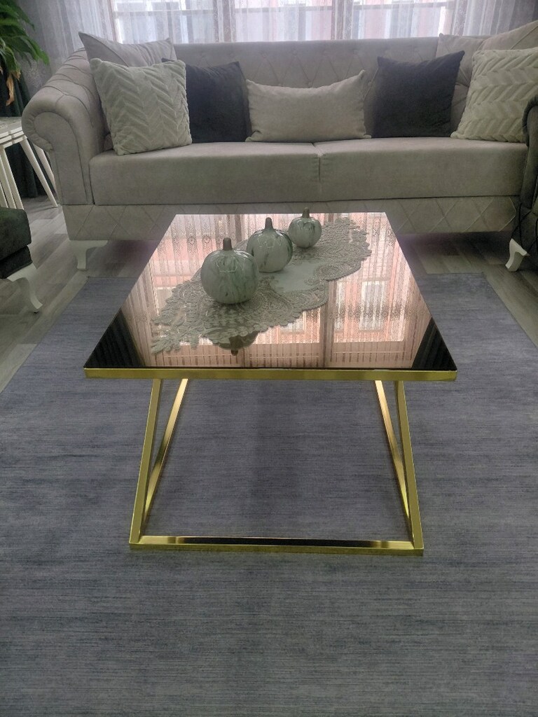 orta sehpa aynalı gold - 2