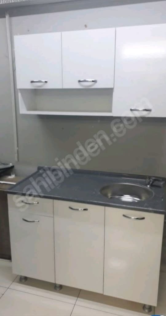 120 cm hazır mutfak ve paslanmaz çelik evyeli mermerit tezgah - 10