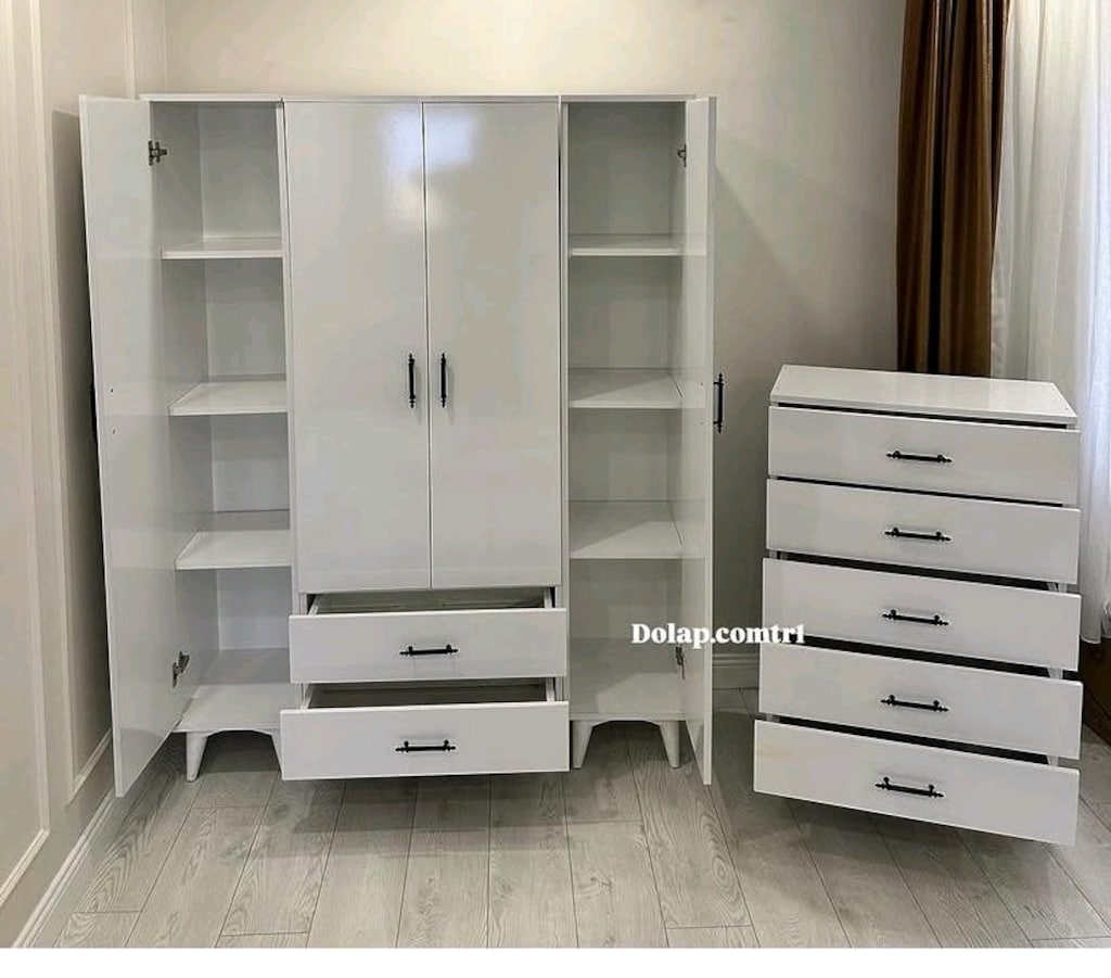 yatak odasi dolap ve sifonyer beyaz -059 - 2