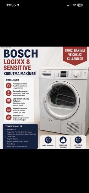 Bosch 8kg kurutma