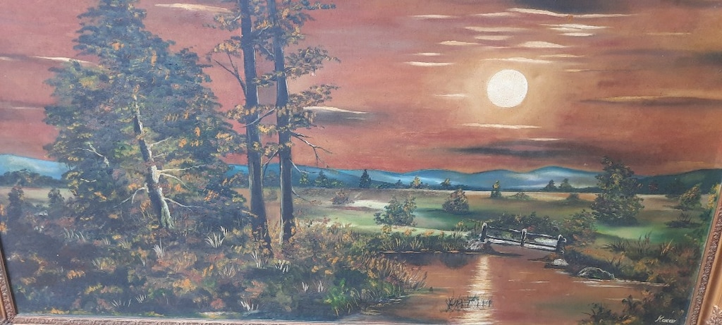 60 cm 110 cm çok eski yağlı boya tablo - 2