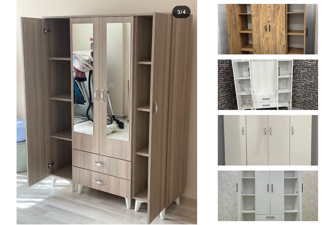 4 kapaklı elbise dolabı yeujetcicn - 3