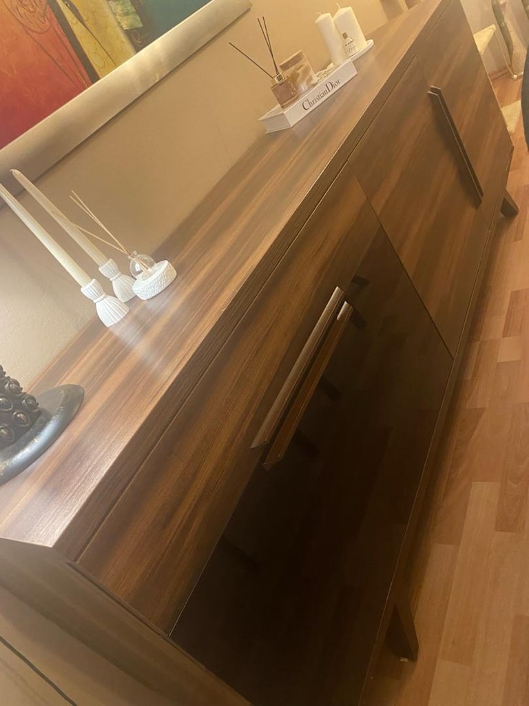 Enza Home Yemek Odası Takımı – 6 Sandalye, Cam Masa ve Büfe - 16