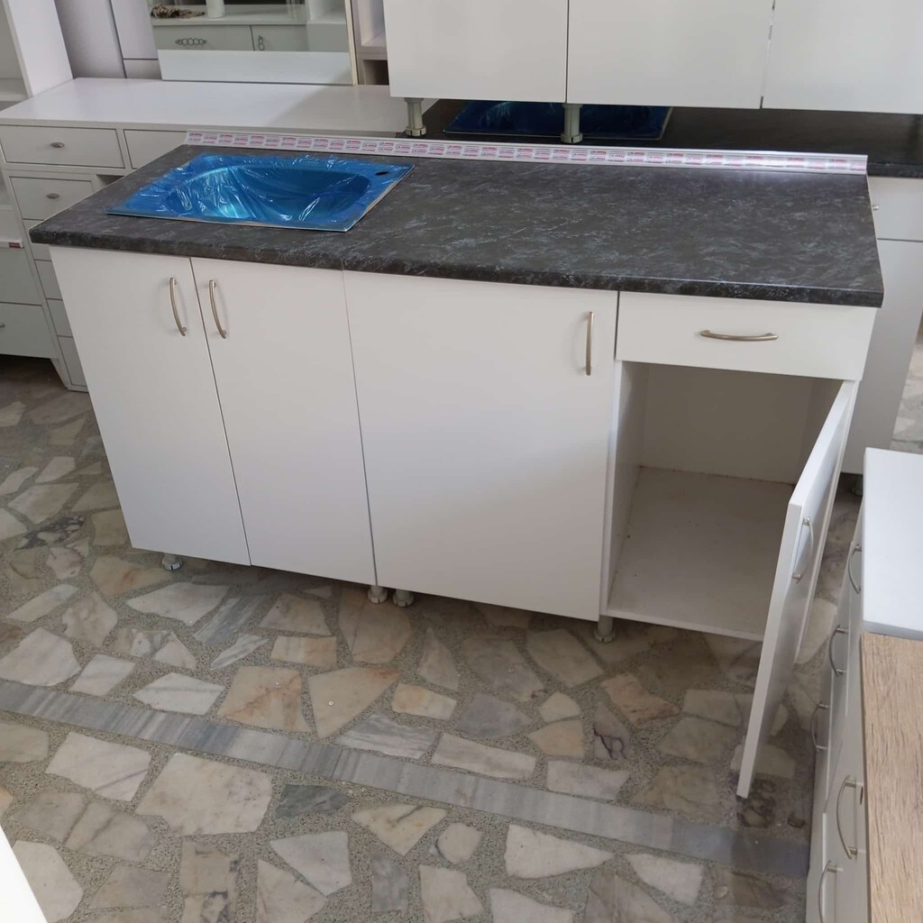 150 cm mutfak alt dolabı beyaz - 8