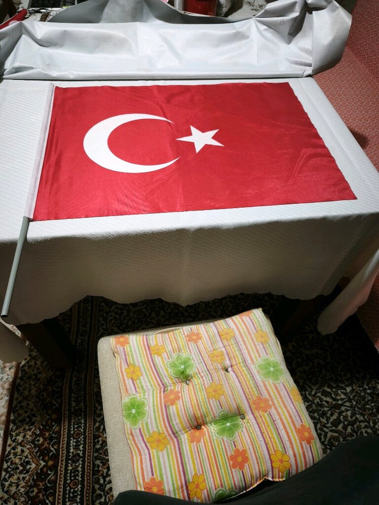 Kumaş Türk Bayrağı saplı 40,5*29 cm - 2