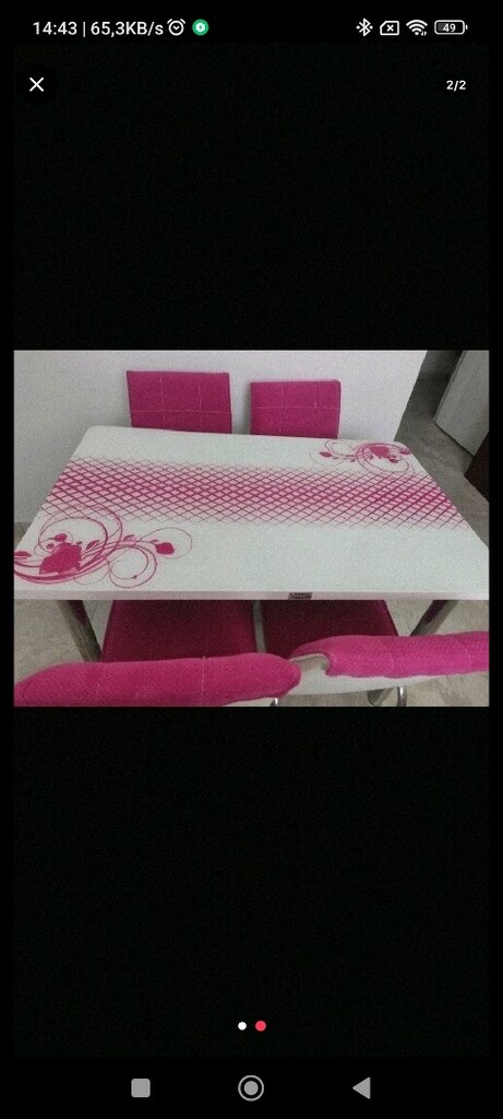 YERİNDE NAKİT SON YEMEK MASASI 4 KİŞİLİK PEMBE RENKLİ TASARIM - 2