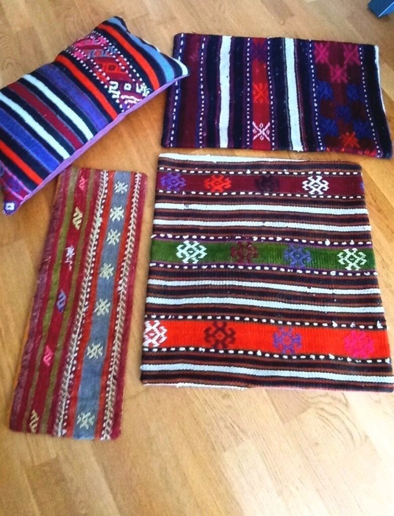 4 adet kırlent yastık el dokuma antika vintage yöreseli yün kilim - 3