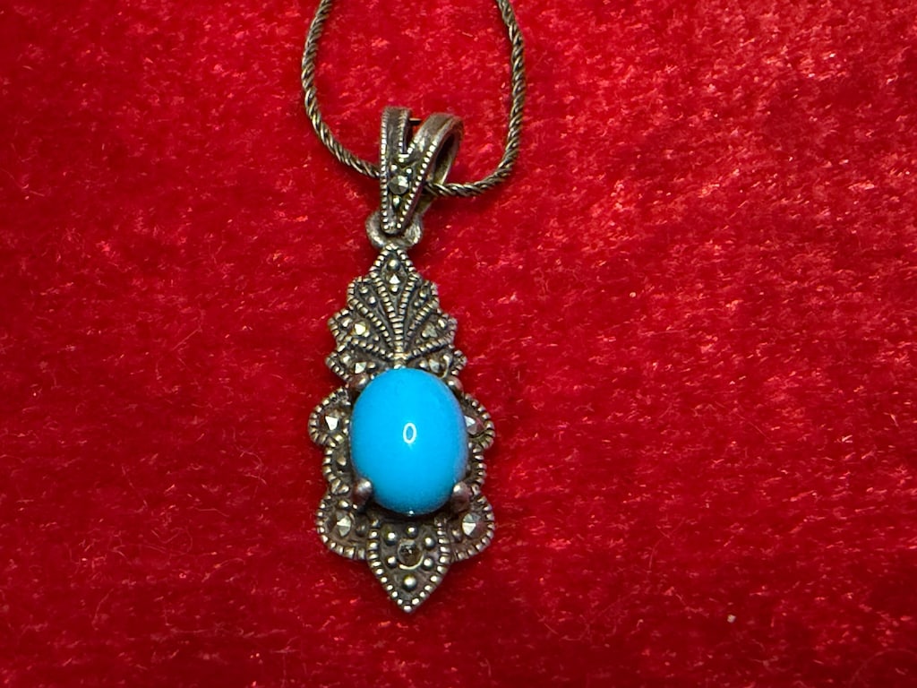 GÜMÜŞ FİRÜZE TAŞLI KOLYE - 3