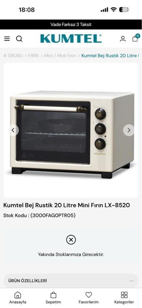 Kumtel LX-8520 Bej Rustik Mini Fırın - 4