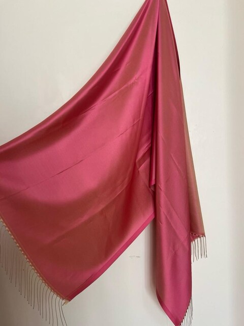 Pembe kahve çift taraflı şal