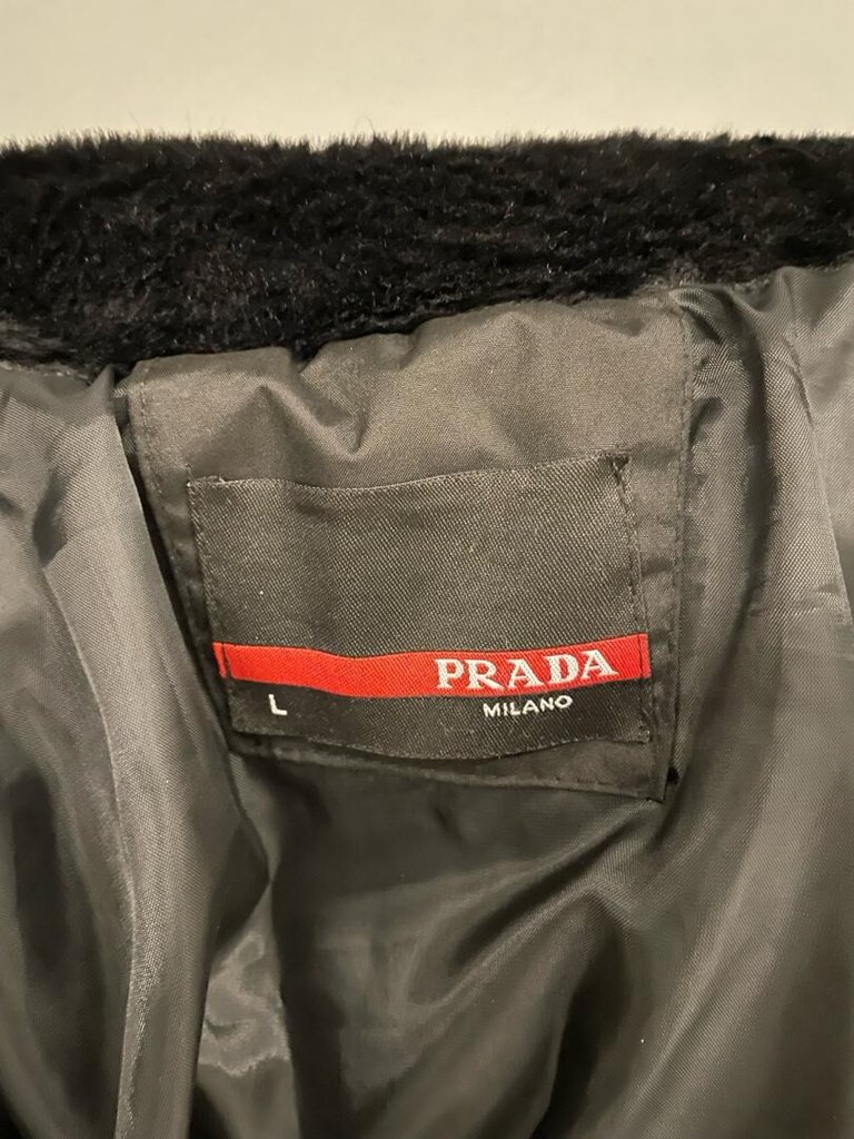 Prada Suni Deri Mont, L Beden, Kürk Yaka Detaylı - 9