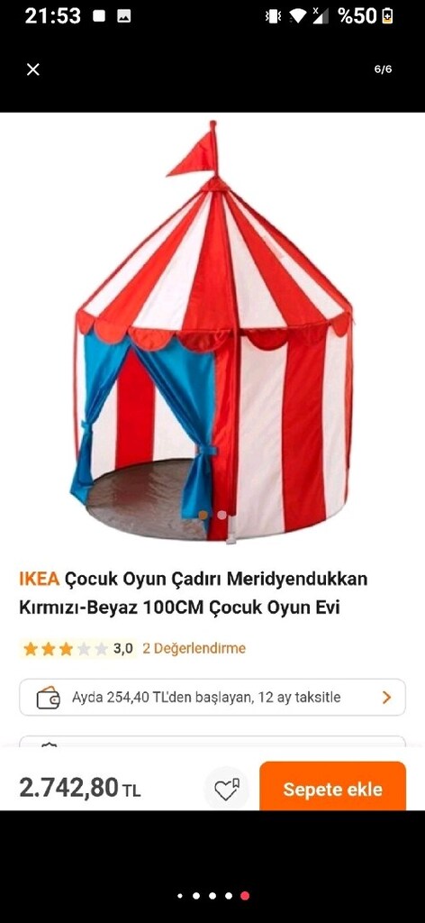 sıfır IKEA çadırpazarlik yok1200 TL sıfır - 4