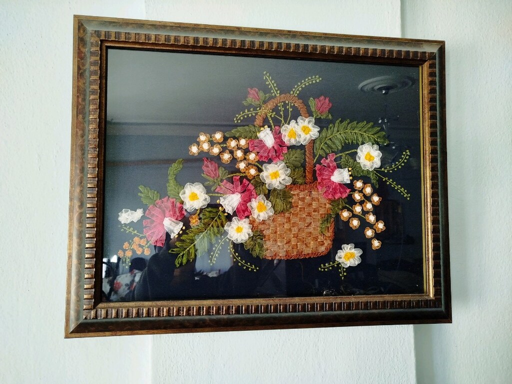 Vintage El yapımı tablo 52x66 cm - 2