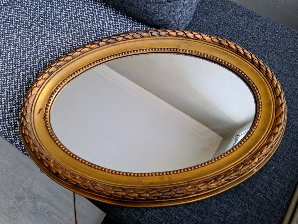 Ar-İş Altın Varaklı Ahşap Ayna Vintage - 3