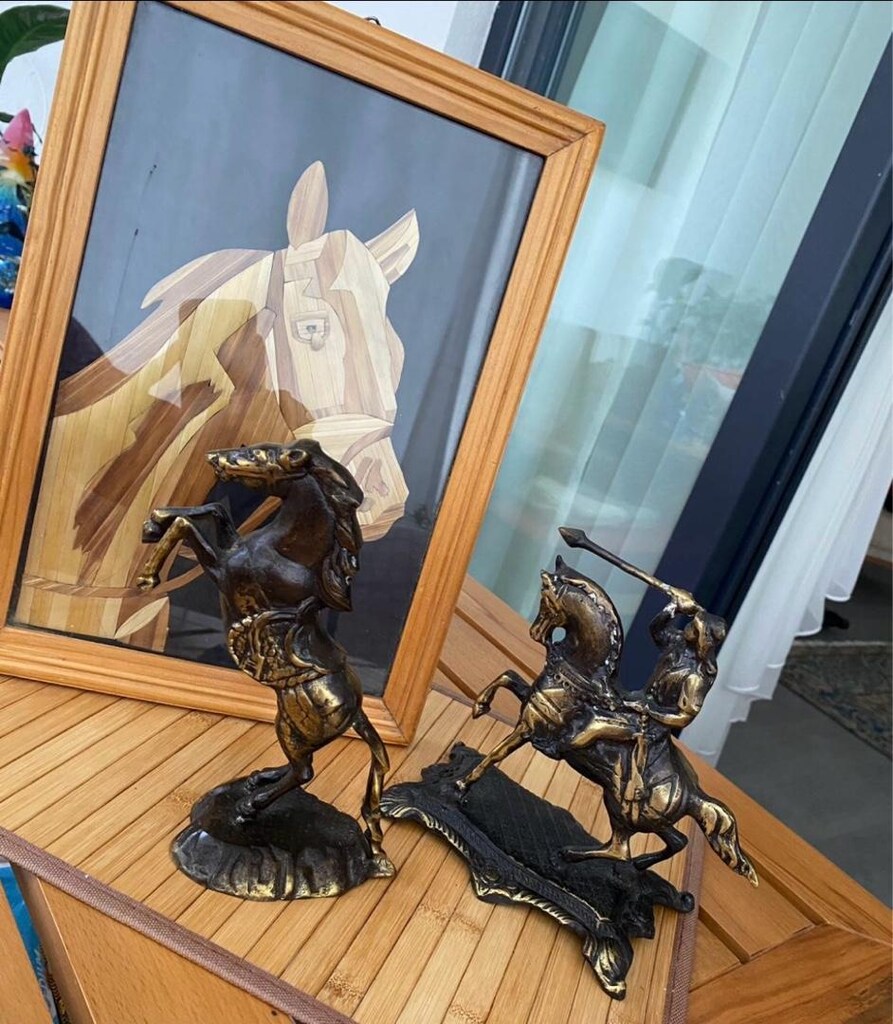 pirinç döküm biblo set - 3
