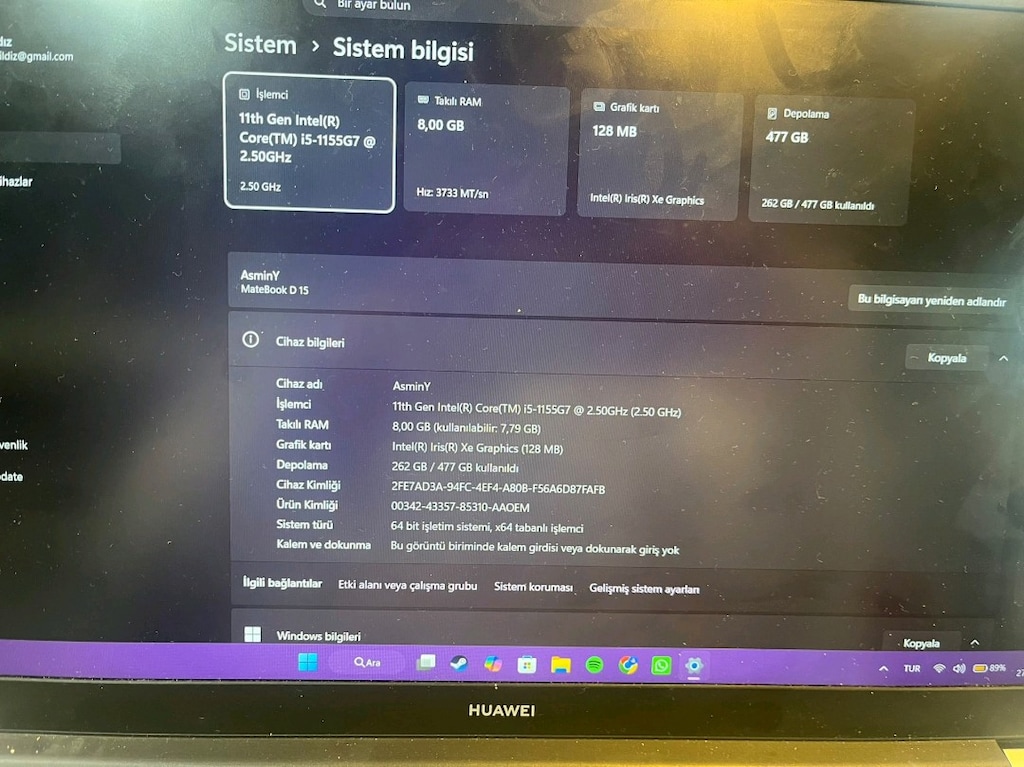 i5 11 nesil 8 GB ddr4 ram 512 m2 - 3