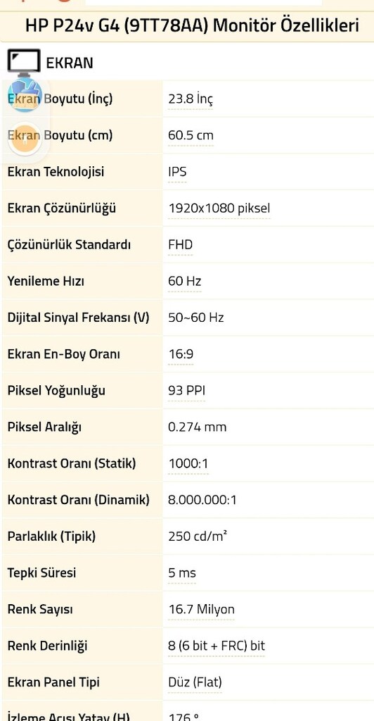 HP 24"inc hdmı VGa IPS çerçevesiz panel kenar ince cizgi var sol köşed - 8