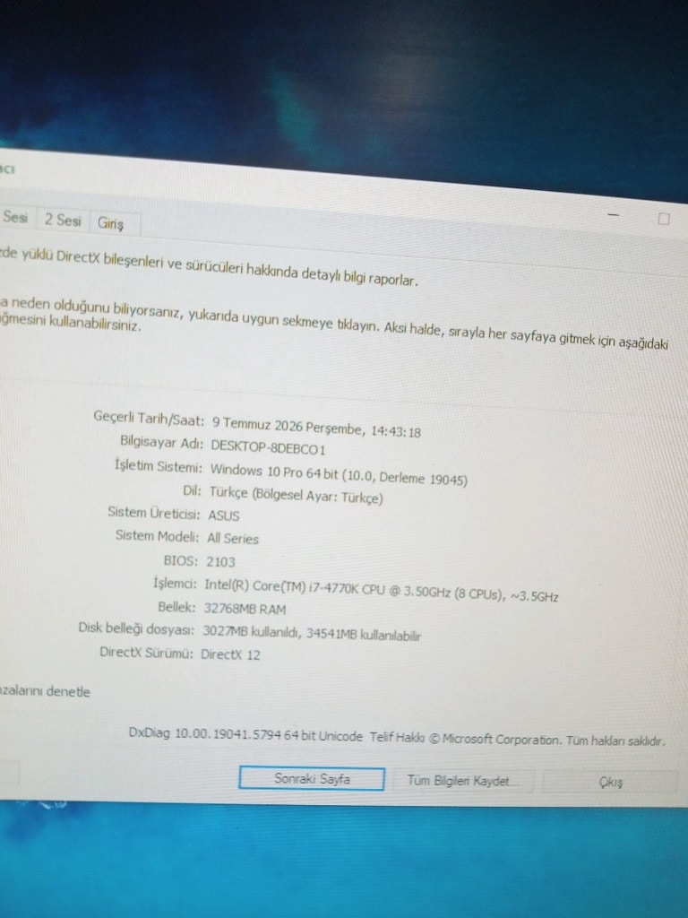 ASUS Z87 BORD İ7 4770K 32 GB RAM EFSANE SET - 4