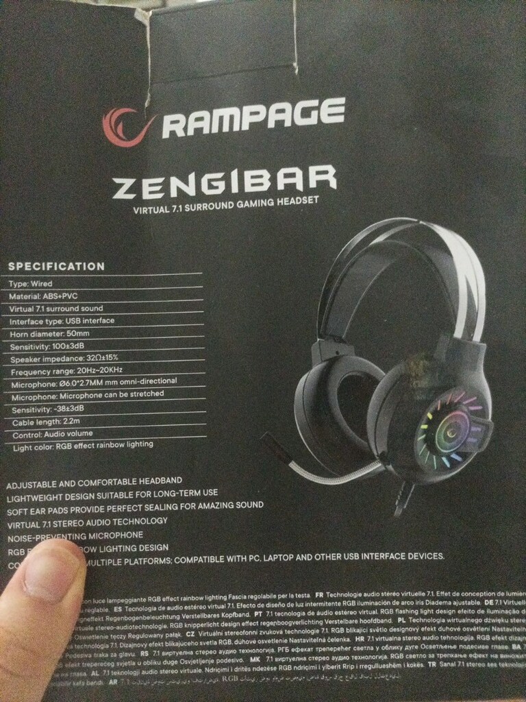 RAMPAGE ZENGIBAR 7.1 RGB mikrofonlu OYUNCU KULAKLIĞI - 6
