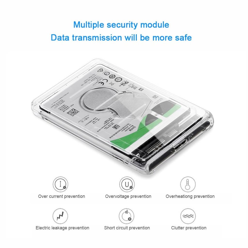 4266 USB 3.0 Harici SSD Harddisk Şeffaf Taşınabilir HDD Kutusu - 3