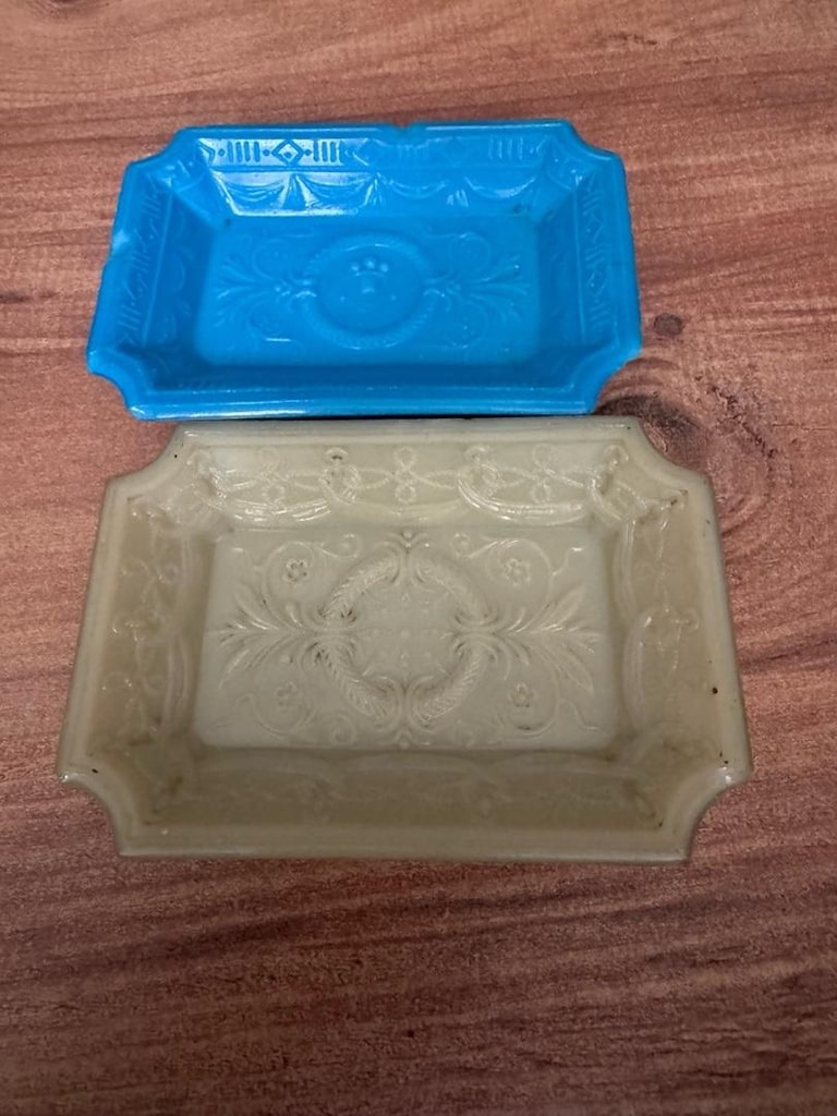 OSMANLI DÖNEMİ OPAL İKRAMLIK LOKUMLUK ÜZERİ KABARTMA İŞÇİLİKLİ - 8