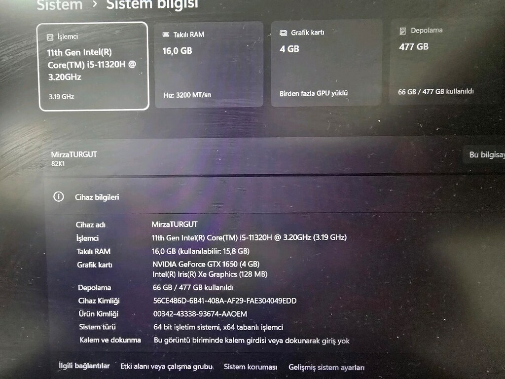 LENOVO GAMMİNG SİFİR GİBİ KUTULU FATURALI - 6