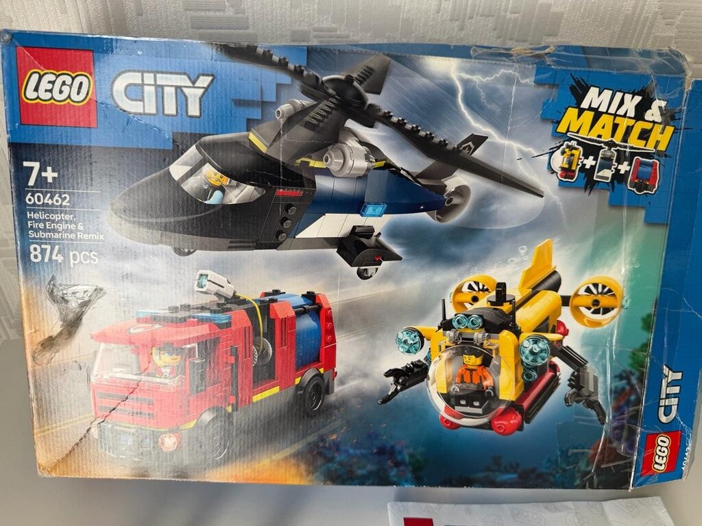 lego city helikopter, itfaiye kamyonu, denizaltı karışımı lego 60462 - 2