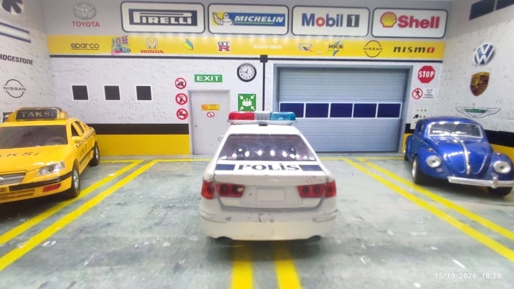 Hyundai Elantra polis arabası modeli metal diecast oyuncak araba - 3