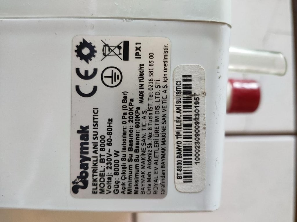 Baymak BT 8000 Elektrikli Şofben - 2