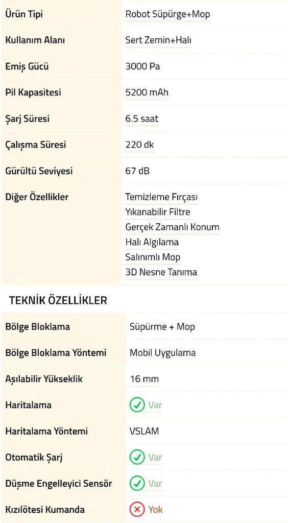 Yeedi Robot Süpürge - 8