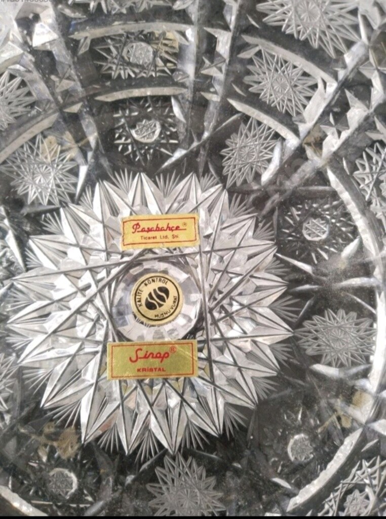 Paşabahçe Sırça %24 PbO Kurşun Kristal Takım Etiketli Vintage - 6